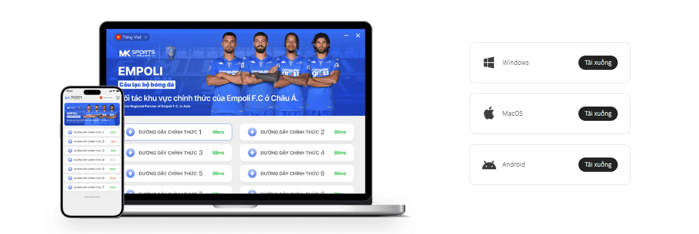 tải app Mk Sports theo 2 hệ điều hành của dế yêu nhé